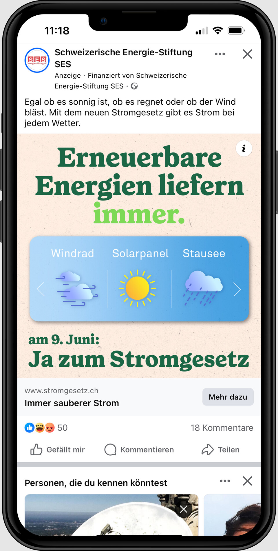 Abstimmungskampagne für das Stromgesetz