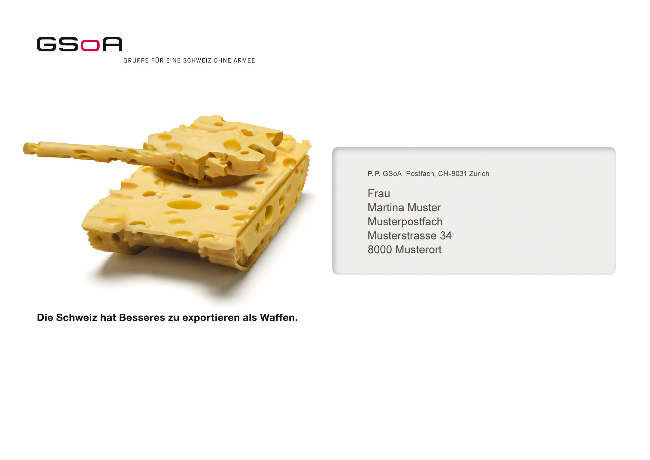 Abstimmungskampagne für die Gruppe Schweiz ohne Armee GSoA