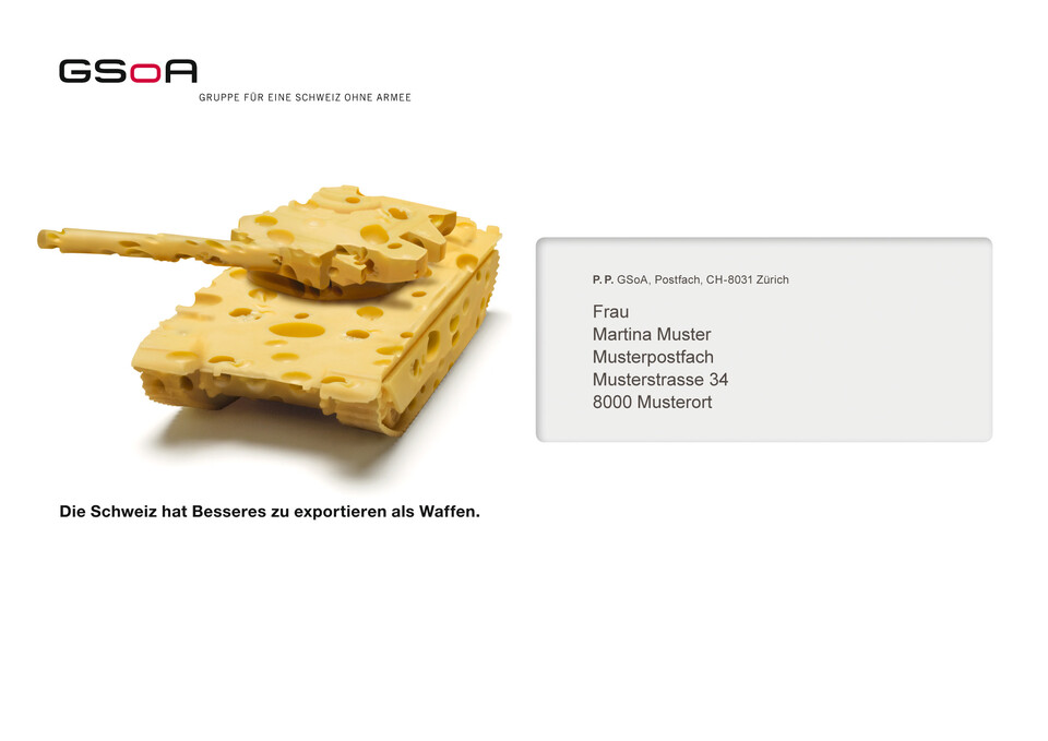 Abstimmungskampagne für die Gruppe Schweiz ohne Armee GSoA