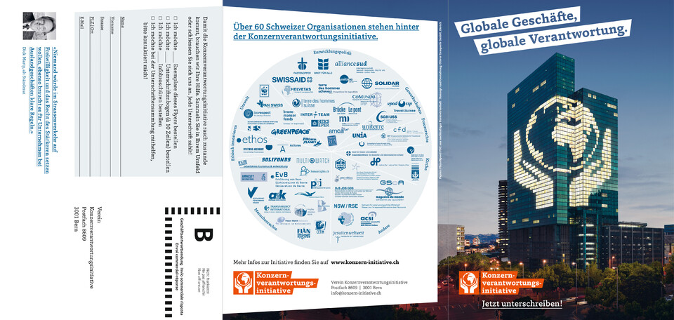 Flyer mit Unterschriftenbogen