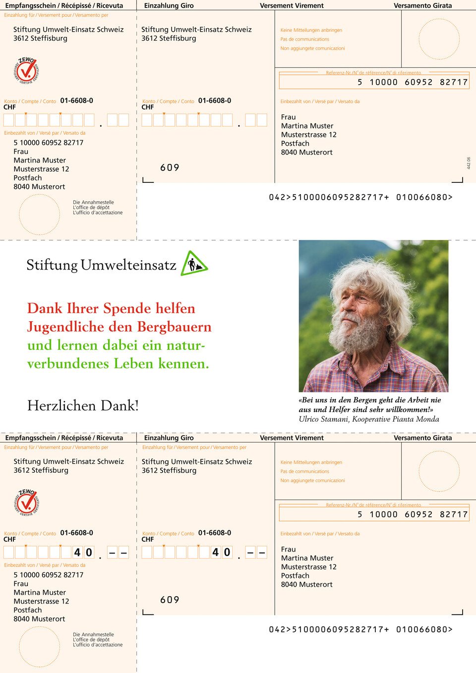 Mailingprogramm für die Stiftung Umwelteinsatz