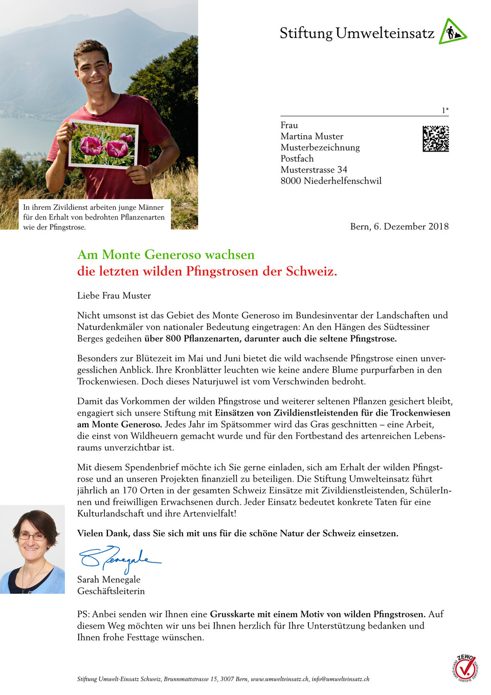 Mailingprogramm für die Stiftung Umwelteinsatz