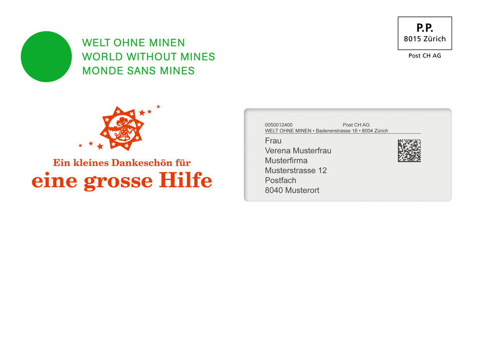 Mailingprogramm für Welt ohne Minen