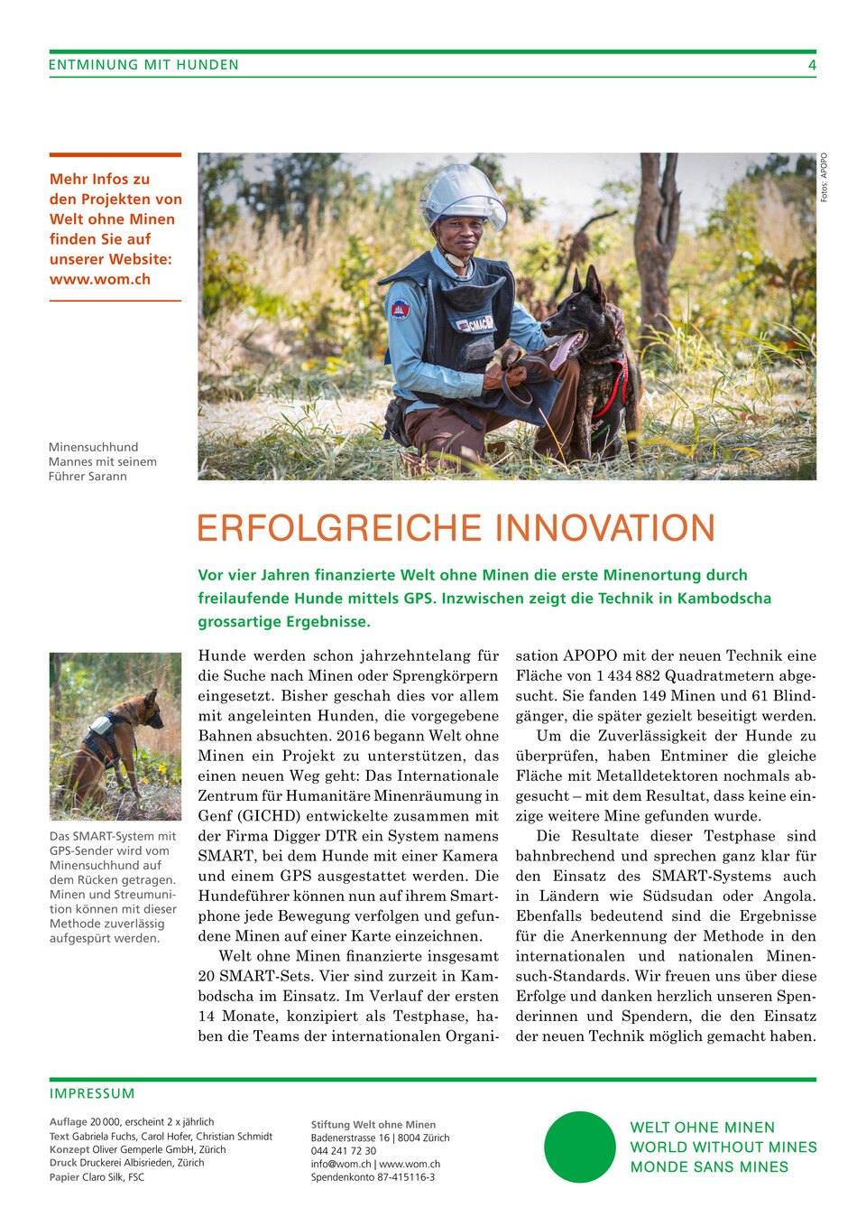 Mailingprogramm für Welt ohne Minen