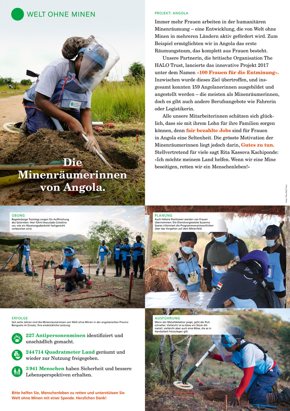 Mailingprogramm für Welt ohne Minen