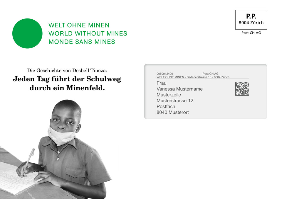 Mailingprogramm für Welt ohne Minen