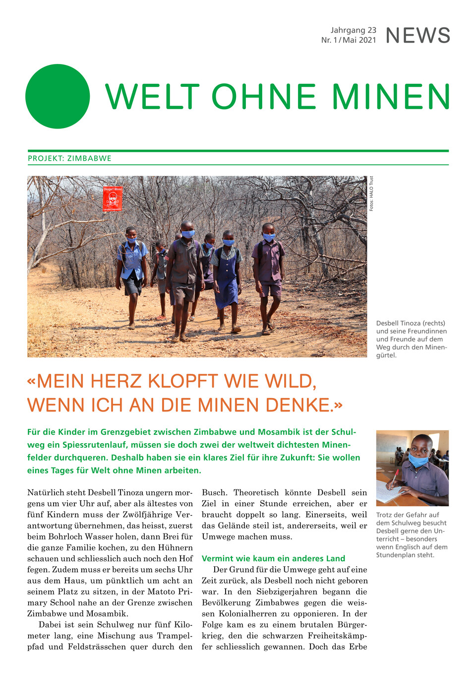 Mailingprogramm für Welt ohne Minen