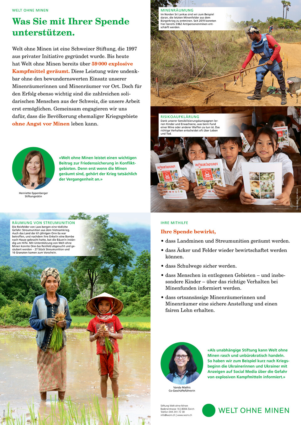 Mailingprogramm für Welt ohne Minen