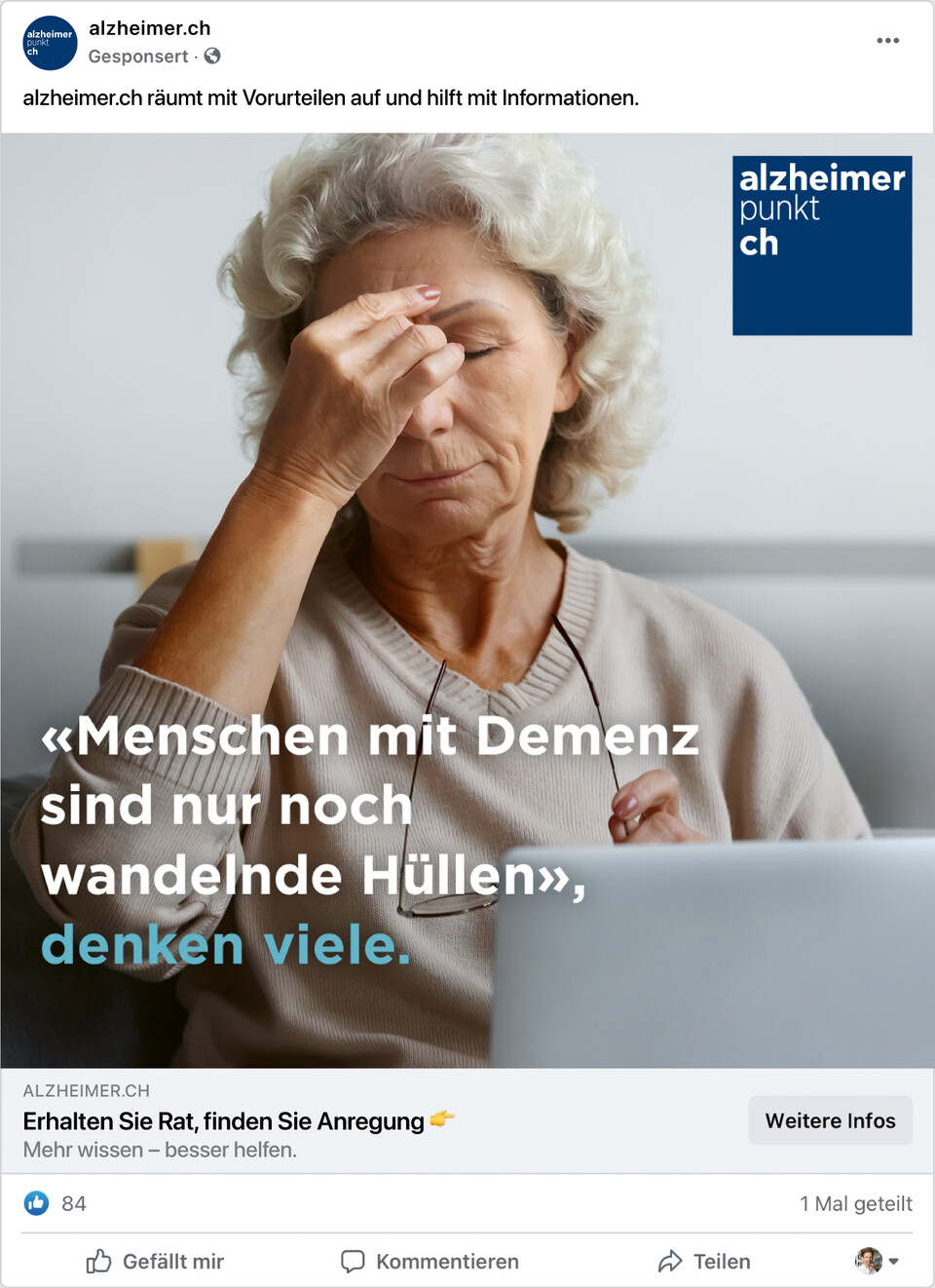 Online-Fundraising für alzheimer.ch
