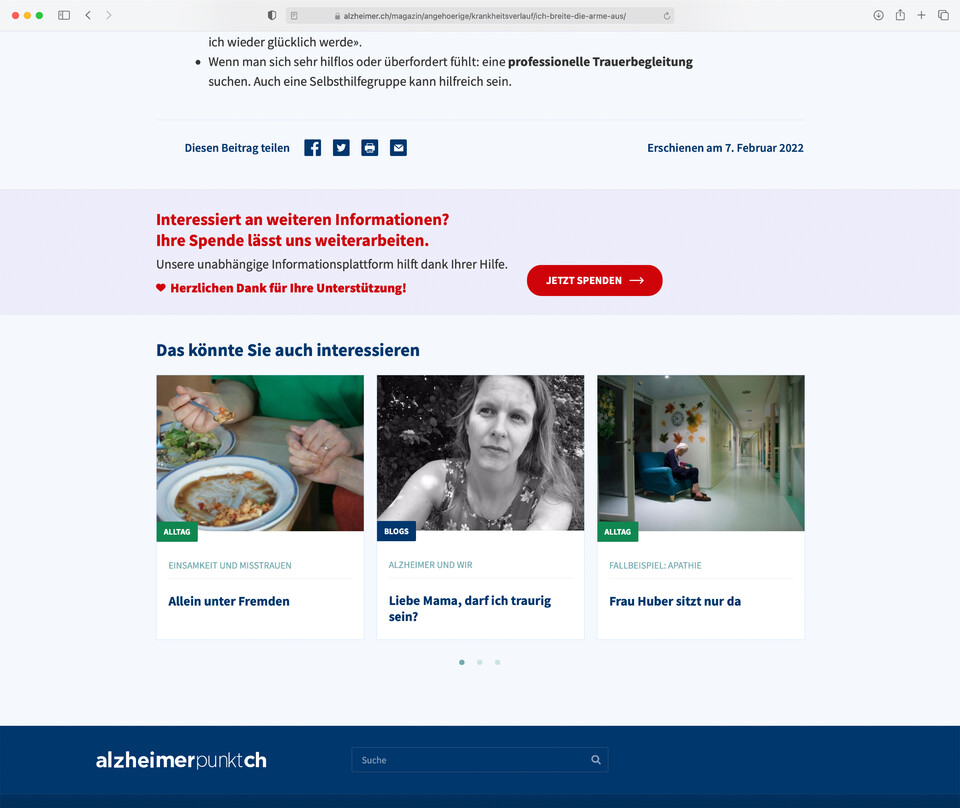 Spendenaufrufe nach Artikel