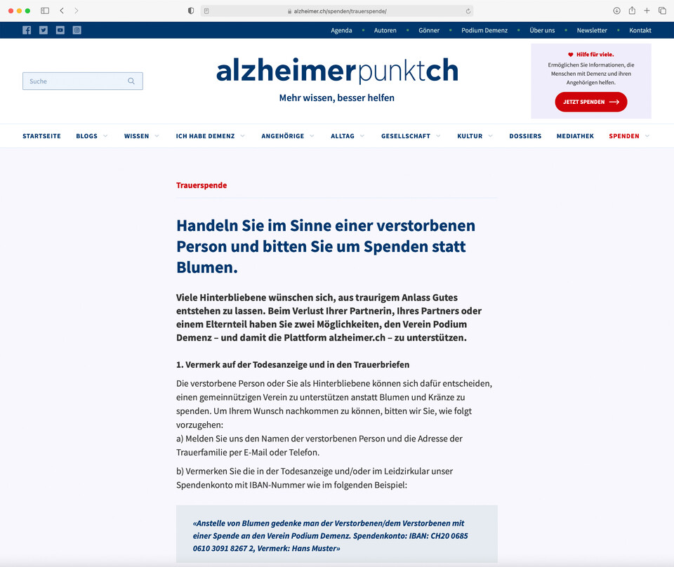 Integration Trauerspenden