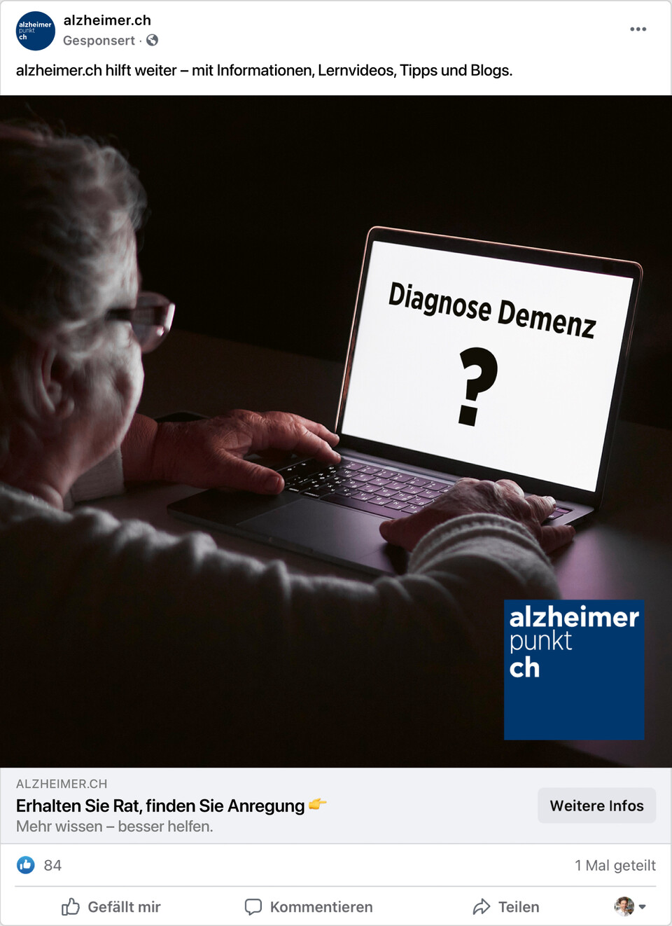 Online-Fundraising für alzheimer.ch