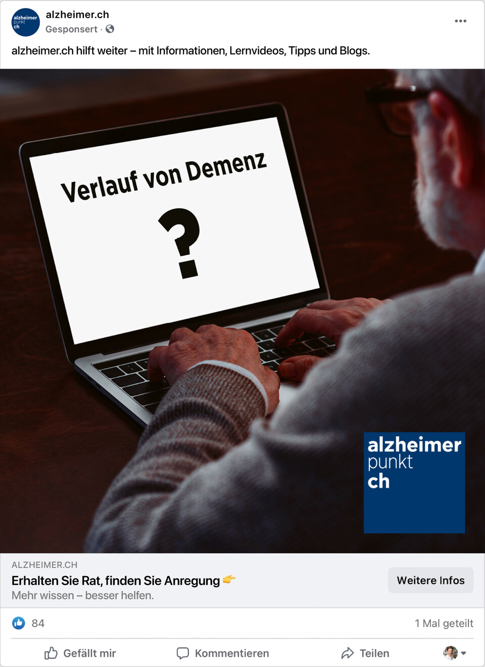Online-Fundraising für alzheimer.ch