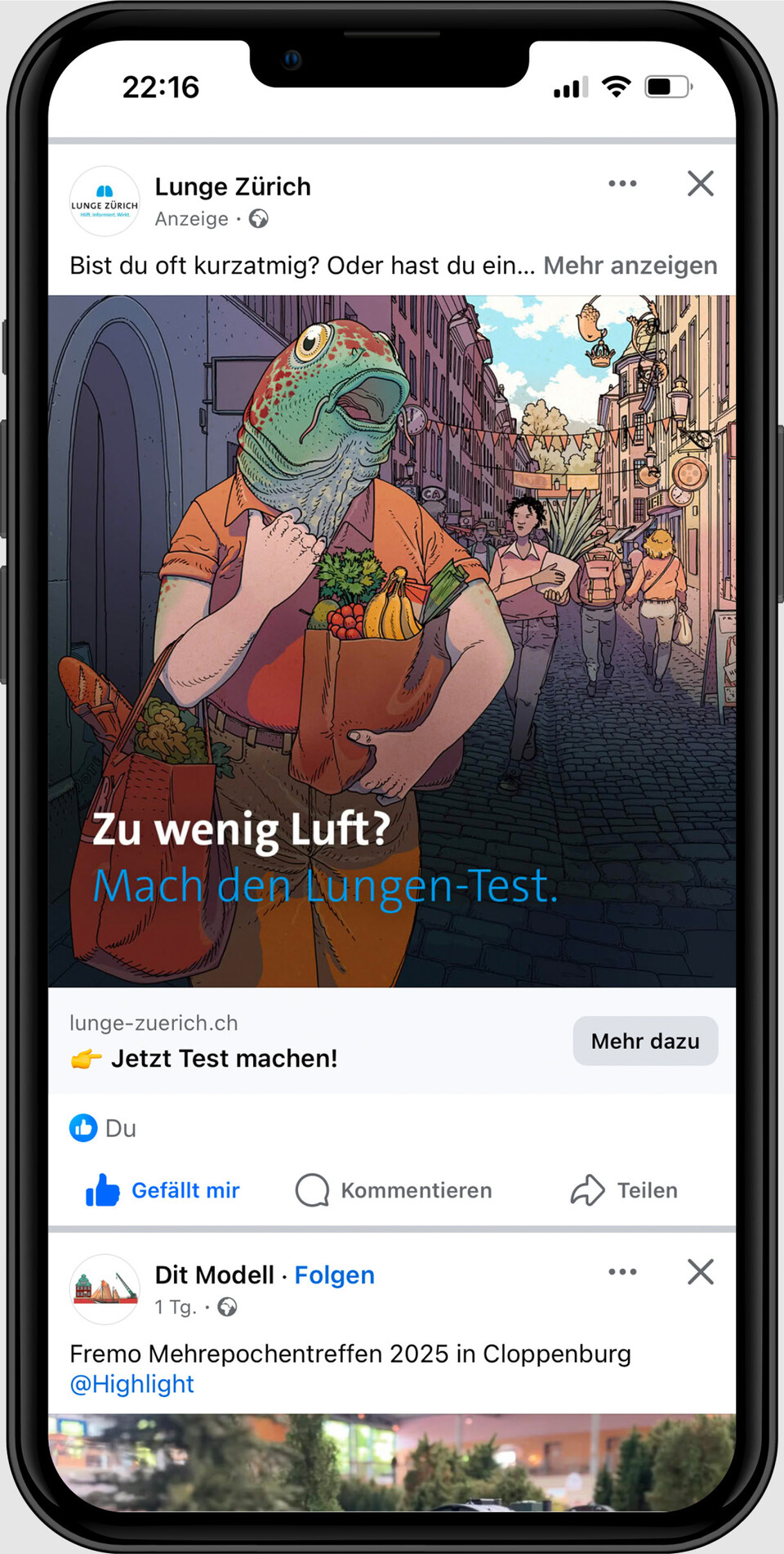 Sensibilisierungskampagne für Lunge Zürich