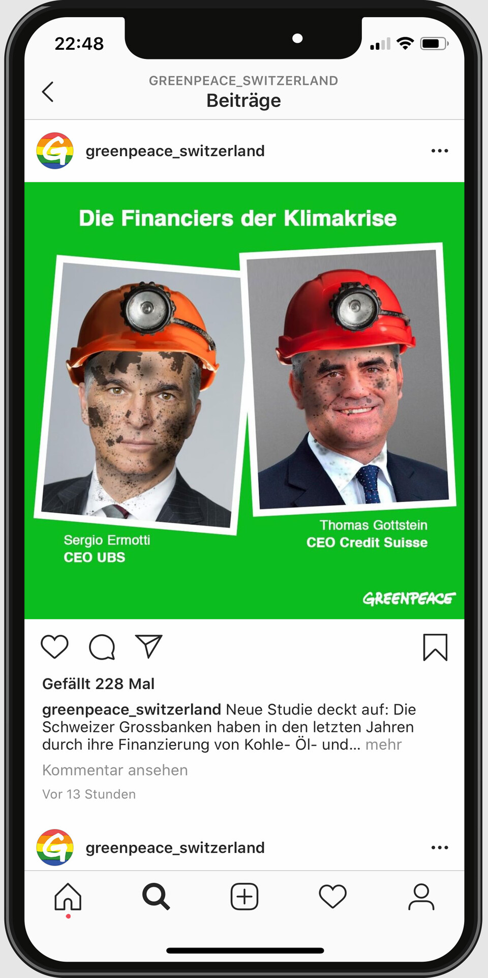 Sensibilisierungskampagne für Greenpeace Schweiz