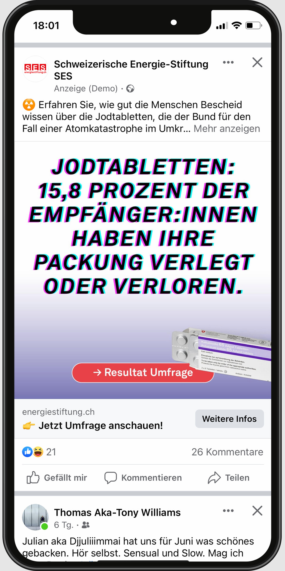 Sensibilisierungskampagne für die Schweizerische Energie-Stiftung SES