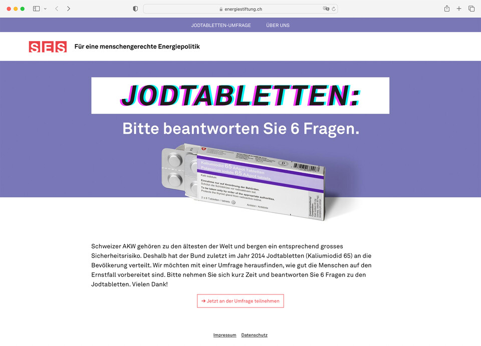 Sensibilisierungskampagne für die Schweizerische Energie-Stiftung SES