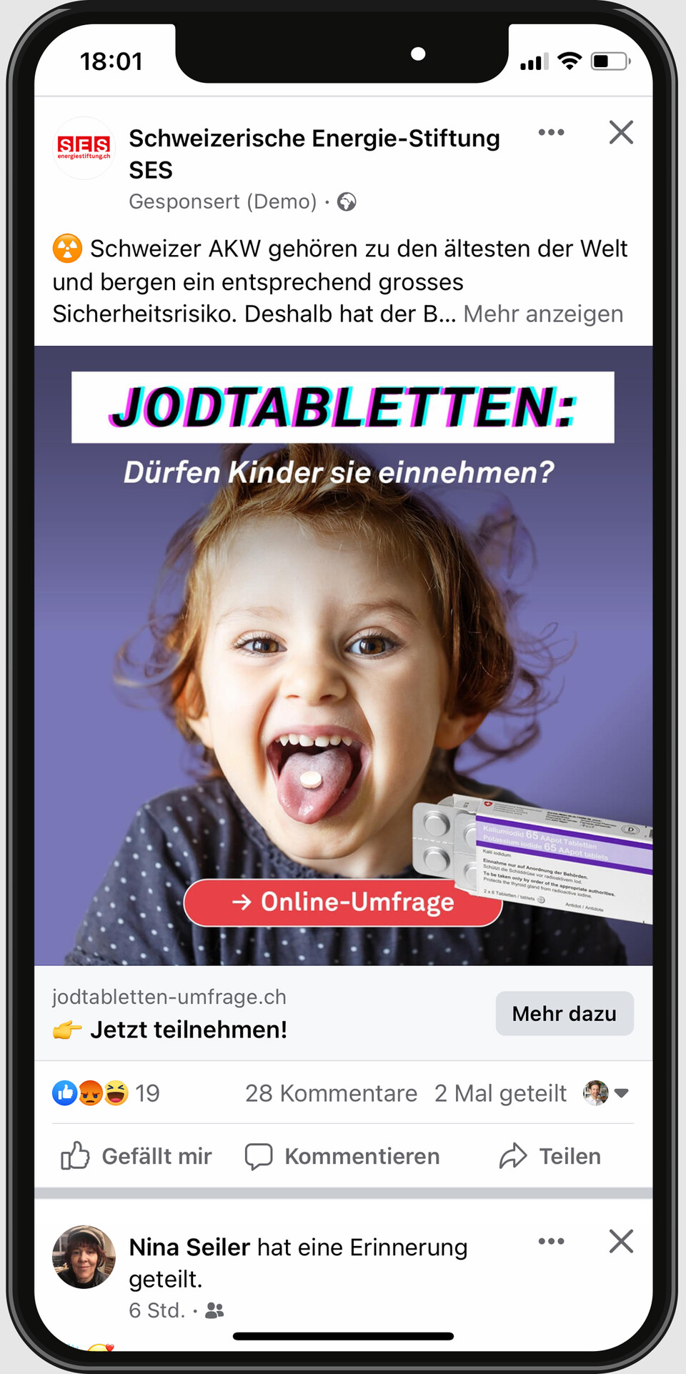 Sensibilisierungskampagne für die Schweizerische Energie-Stiftung SES