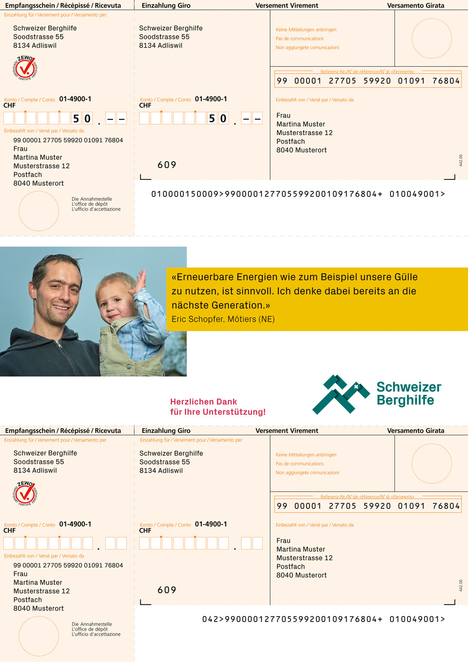 Spendenmailing für die Schweizer Berghilfe