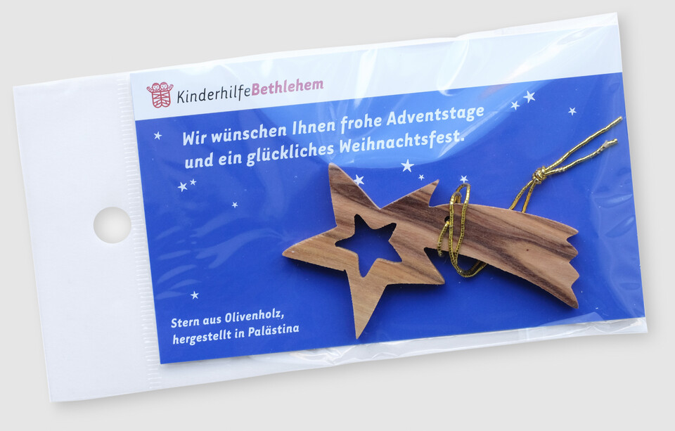 Welcome Package – Give away – Stern aus Olivenholz