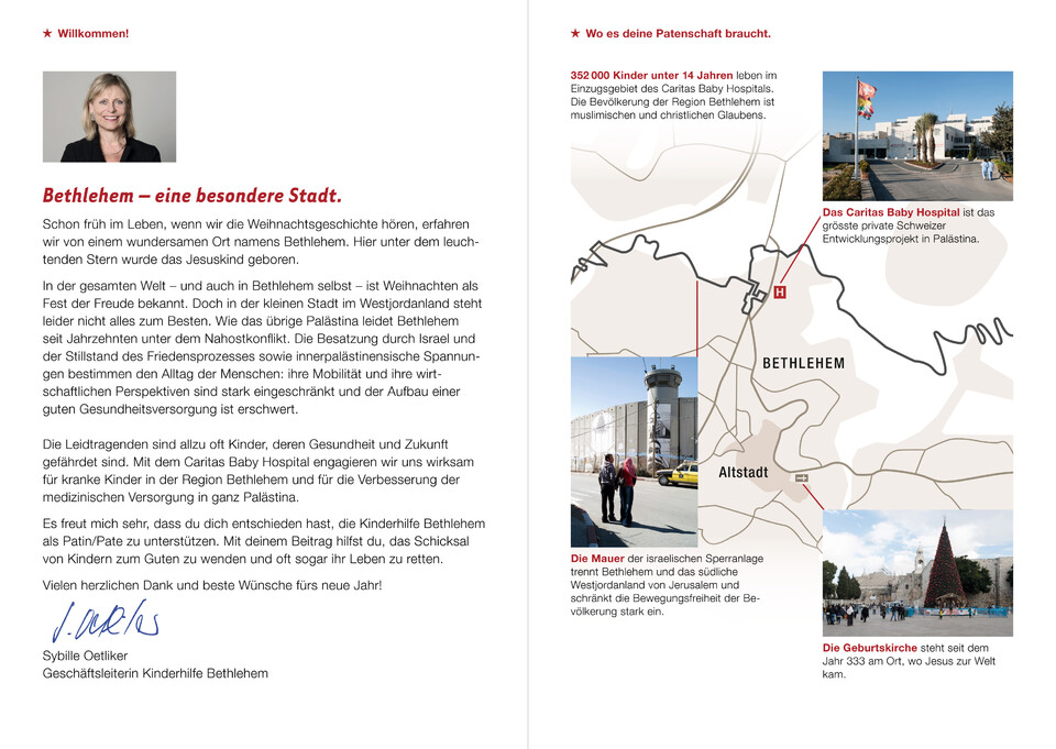 Standauftritt für die Kinderhilfe Bethlehem